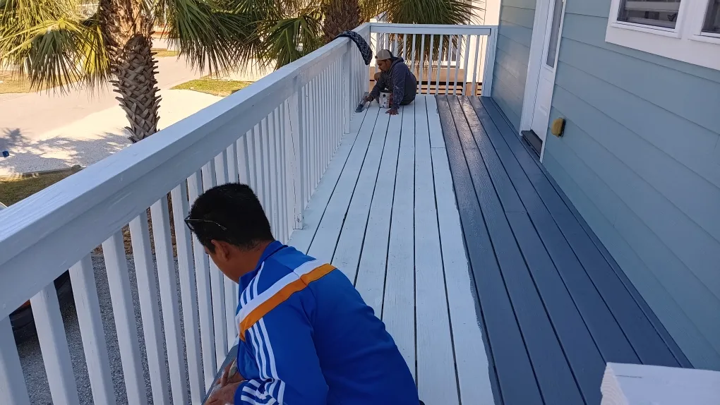 Elevated deck repair and professional painting in Ocean Isle Beach, NC - coastal property restoration