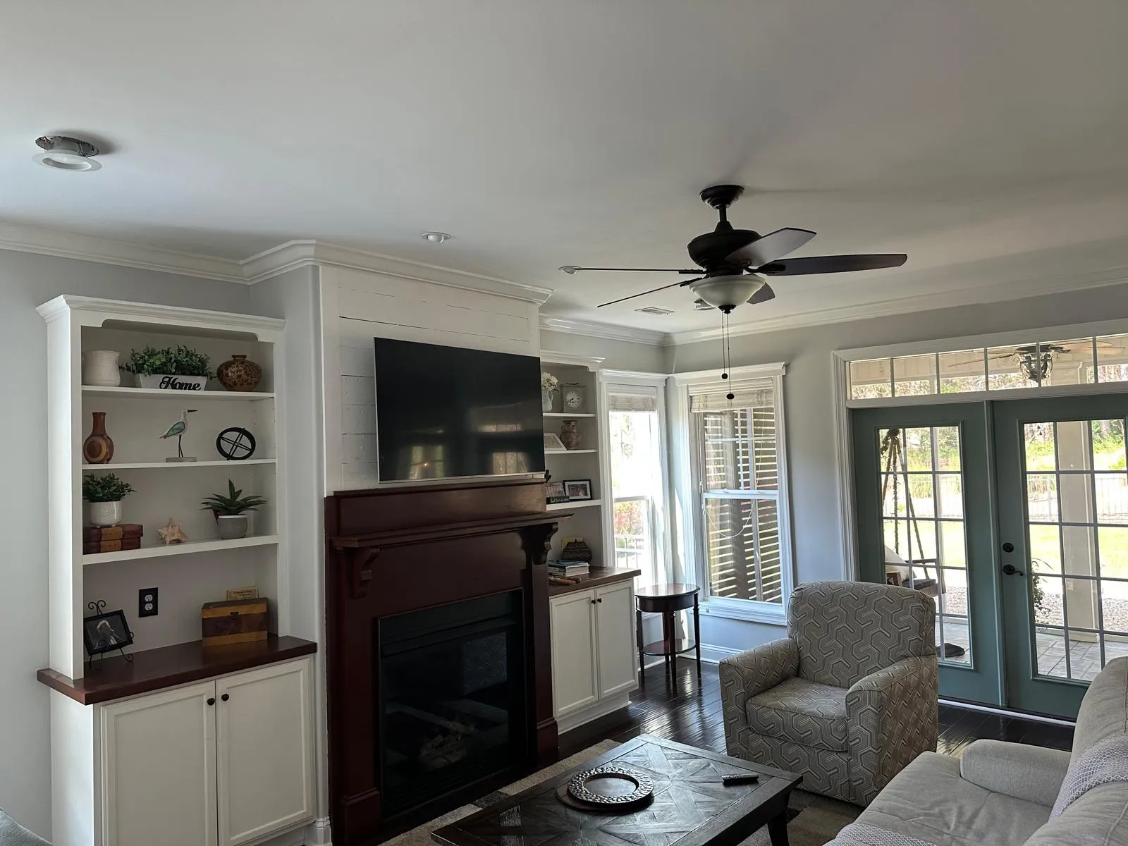 Ceiling and wall restoration and painting in Leland, NC home - drywall repair service